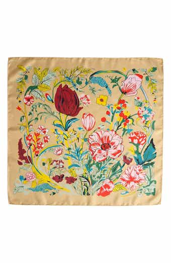 MARCUS ADLER Floral Satin Square Scarf