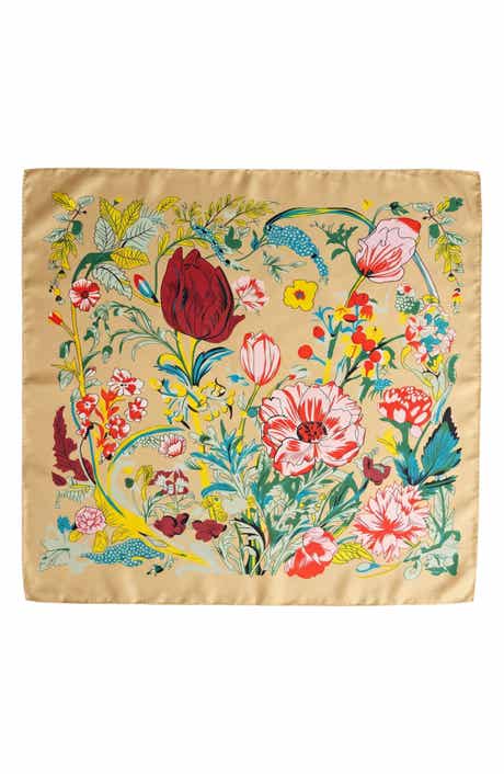 MARCUS ADLER Floral Satin Square Scarf