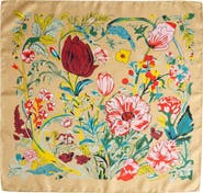 MARCUS ADLER Floral Satin Square Scarf