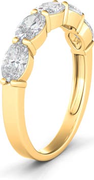 HauteCarat Oval Lab Created Diamond Half Eternity Ring