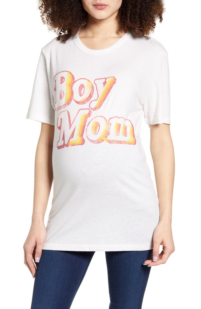 Bun Maternity Boy Mom Maternity Graphic Tee, Main, color,