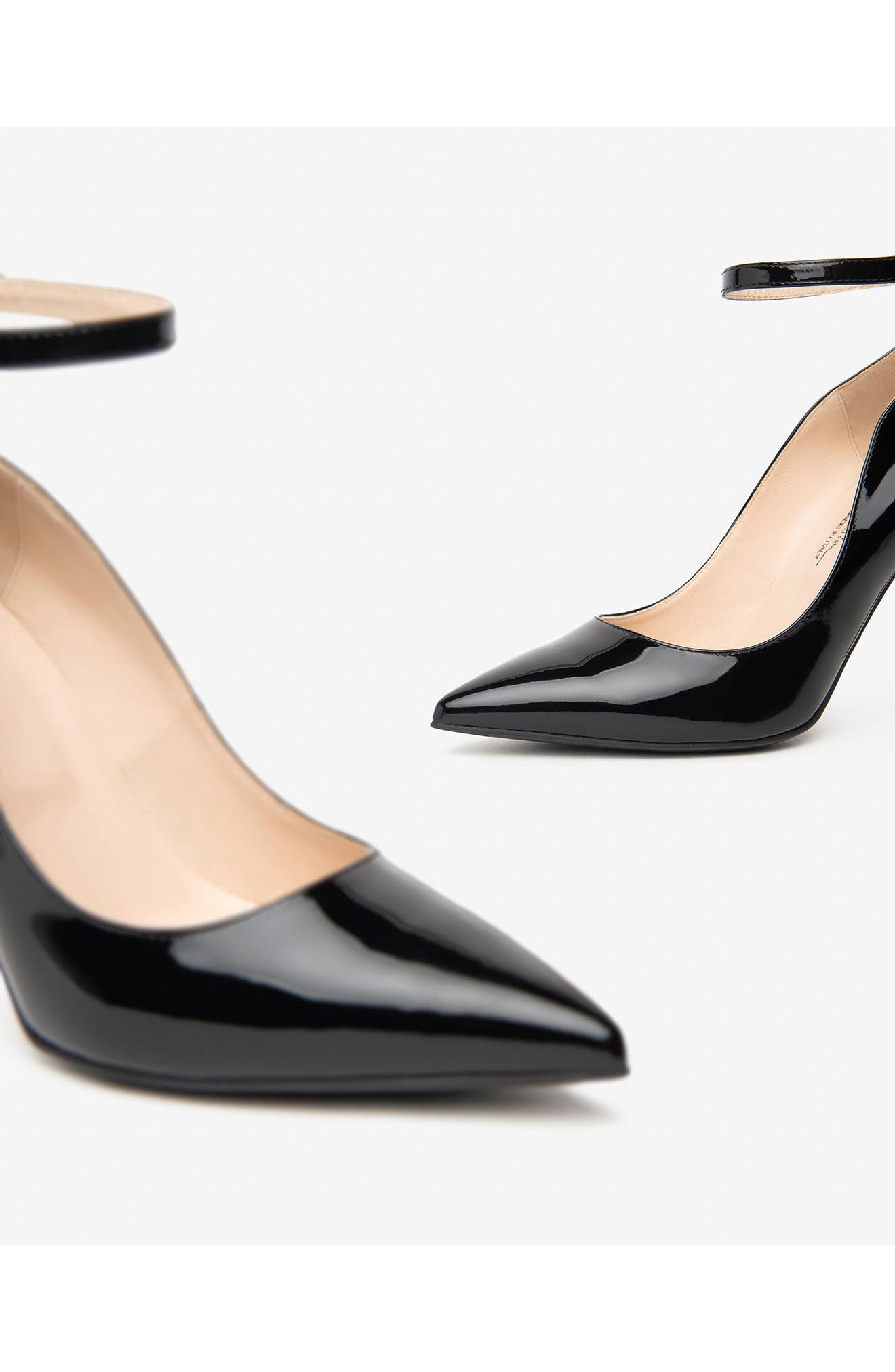 NeroGiardini Ankle Strap Pointed Toe Pump, Alternate, color, Black