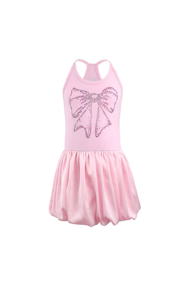 Lola + The Boys Crystal Bow Bubble Dress, Alternate, color, Pink