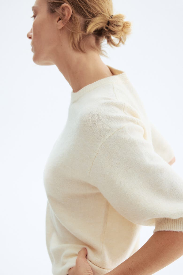 Knitted T-shirt, Alternate, color, Cream