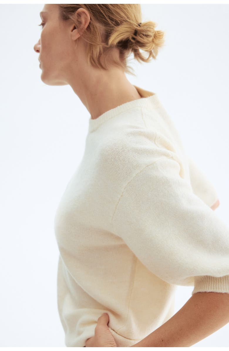 H&M Knitted T-shirt, Alternate, color, Cream