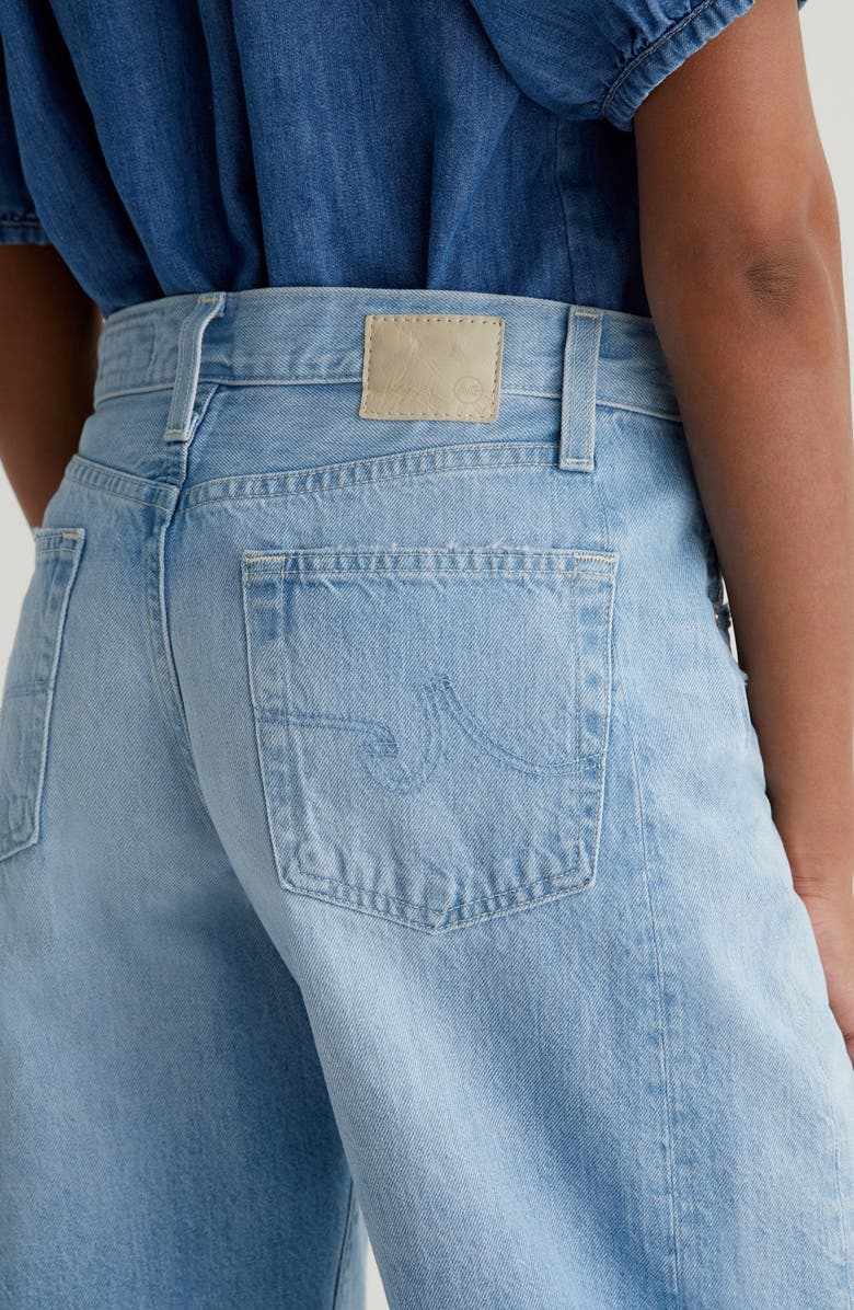 AG Hattie Raw Hem High Waist Crop Barrel Leg Jeans, Alternate, color, Sunrise