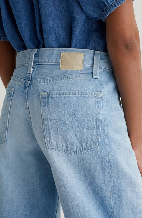 Ag Hattie Raw Hem High Waist Crop Barrel Leg Jeans In Sunrise