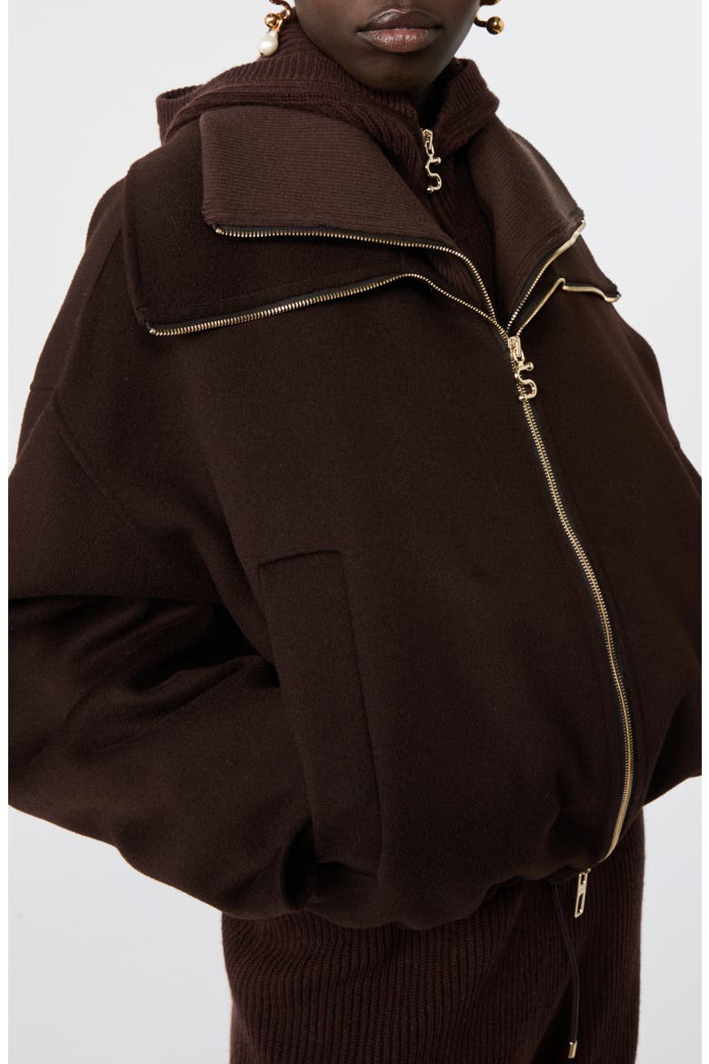 Emiro Virgin Wool Short Coat, Alternate, color, CHOCOLATE