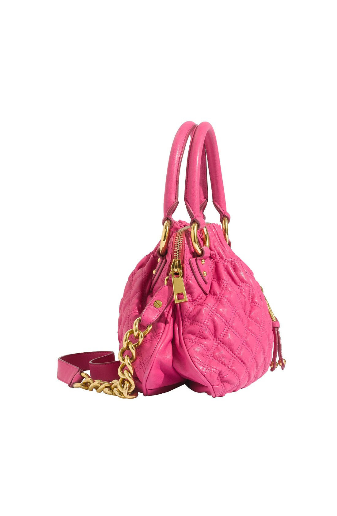 'Cecilia - Small' Quilted Leather Bag, Alternate, color, BRIGHT PINK