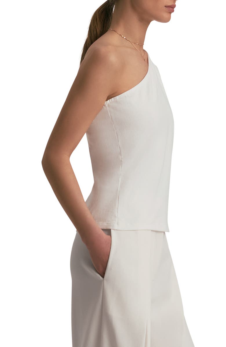 Favorite Daughter The Happy for You One-Shoulder Cotton Top, Alternate, color, White