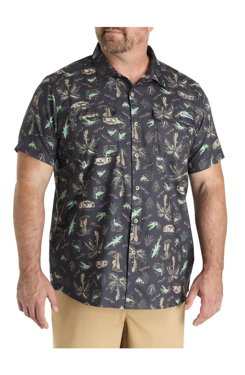 Columbia Big & Tall PFG Uncharted Sport Shirt, Main, color, Shark Everglades