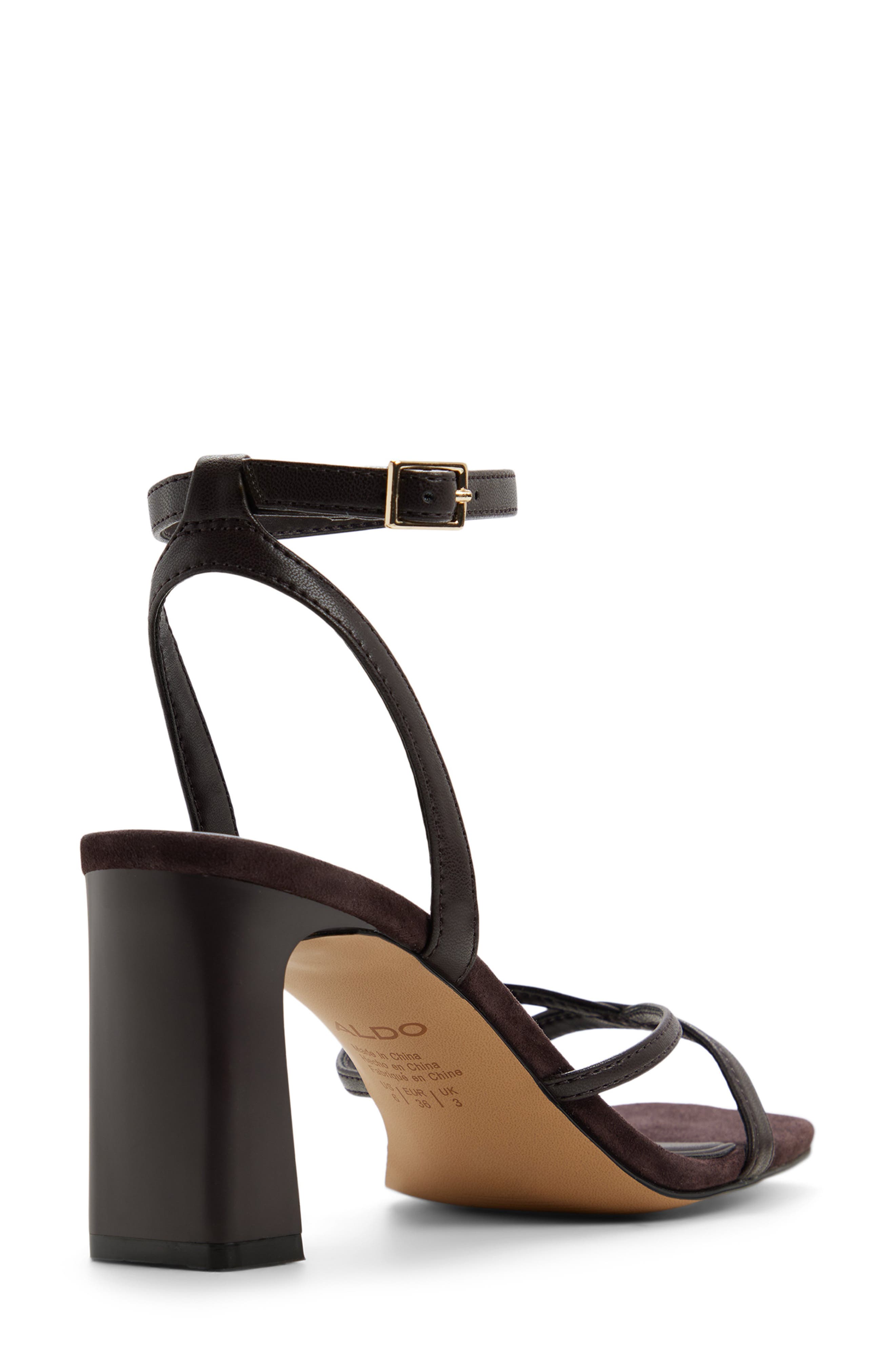 Stellare Ankle Strap Sandal, Alternate, color, DARK BROWN