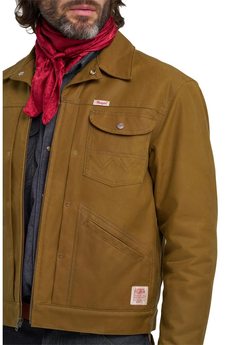 Filson X Wrangler Adventure Waxed Cotton Duck Canvas Jacket, Alternate, color, TAN