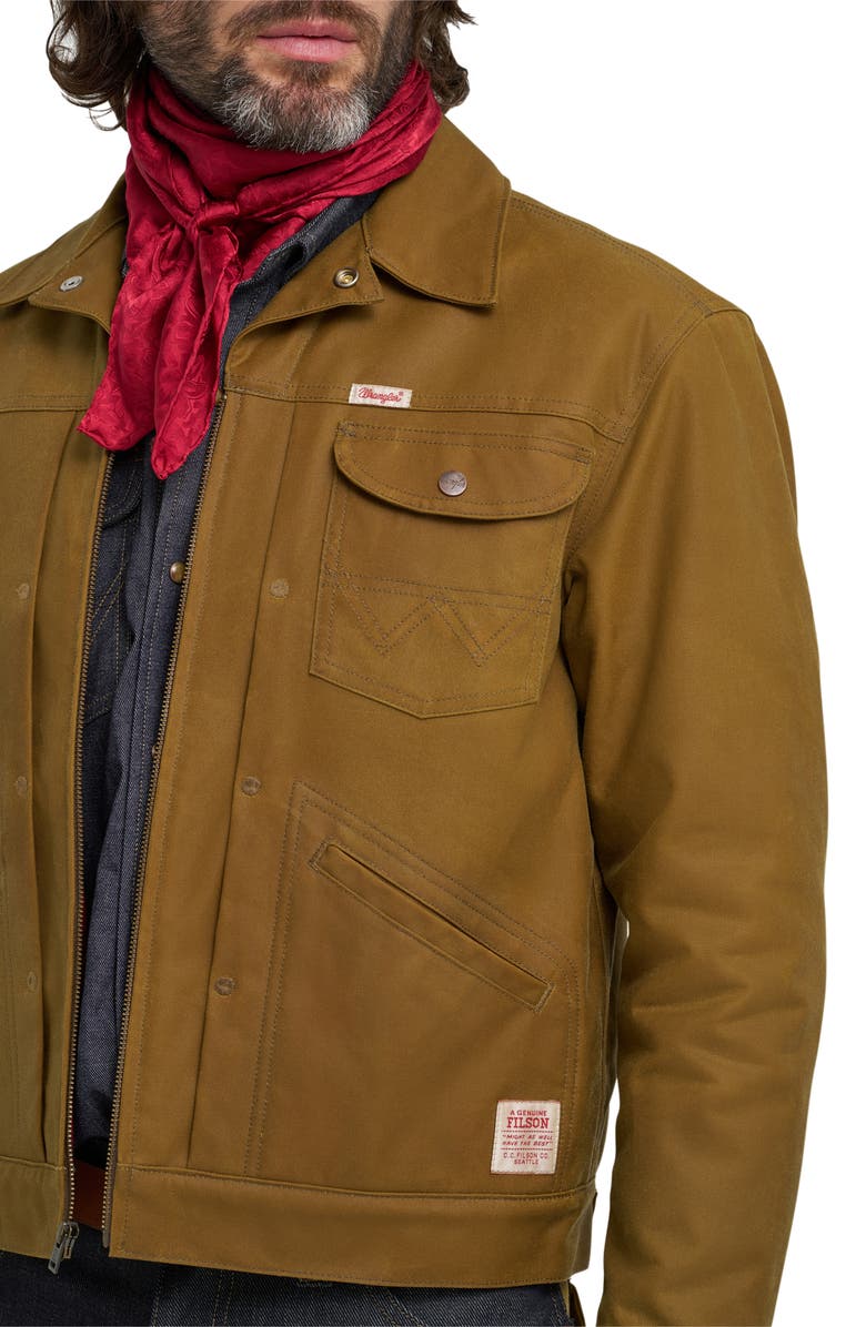 Wrangler Filson X Wrangler Adventure Waxed Cotton Duck Canvas Jacket, Alternate, color, Tan