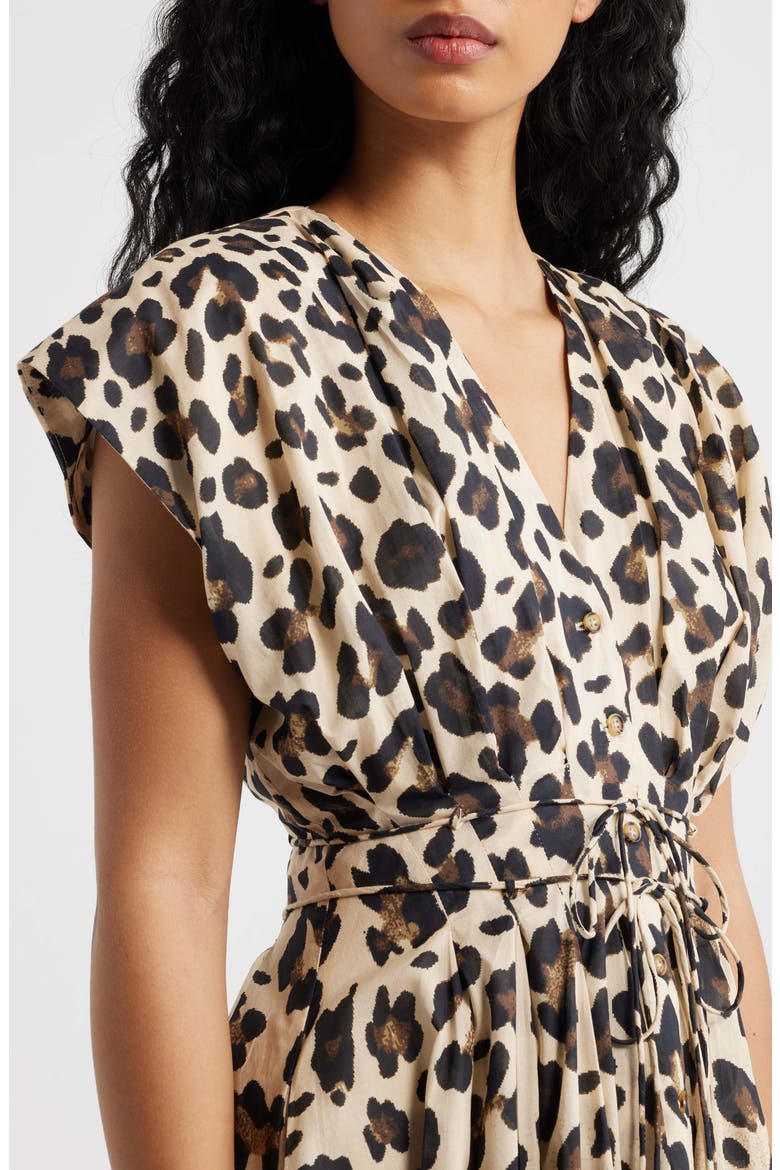 Leopard Print Midi Shirtdress, Alternate, color, NEUTRAL MULTI