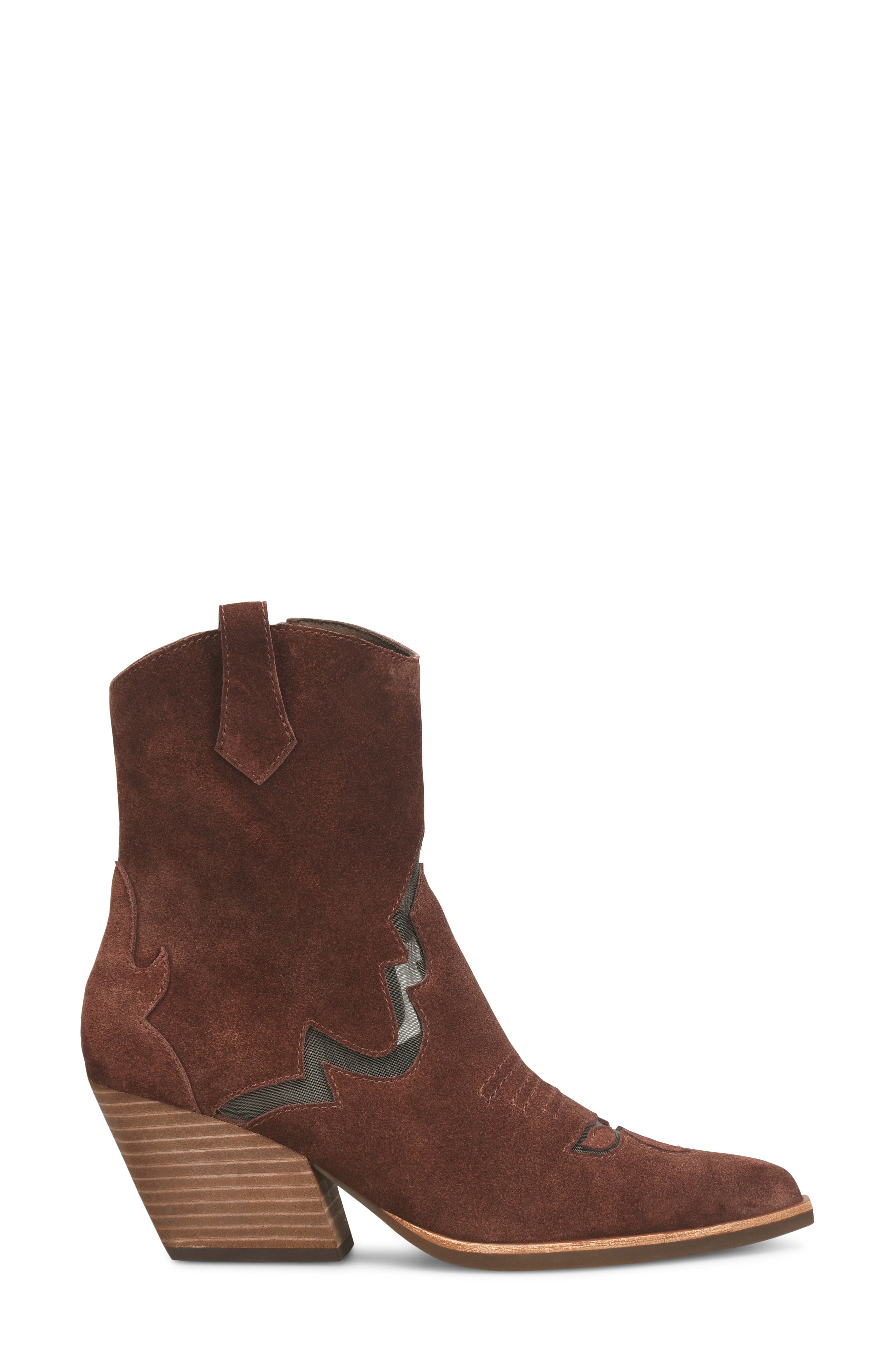 Dallas Western Bootie, Alternate, color, BURGUNDY SUEDE