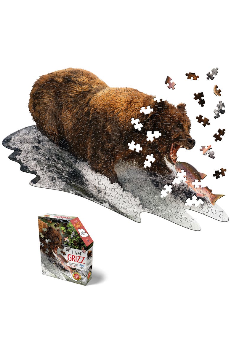I Am Grizz 300 Piece Animal Shaped Puzzle, Fun Fact Booklet, Main, color, Multicolored