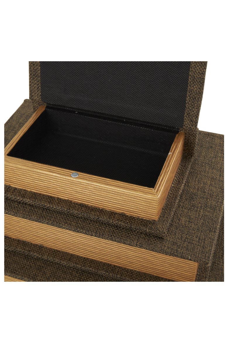 Set of 4 Faux Book Boxes, Alternate, color, DARK BROWN