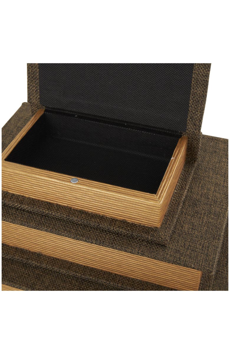 SONOMA SAGE HOME Set of 4 Faux Book Boxes, Alternate, color, Dark Brown