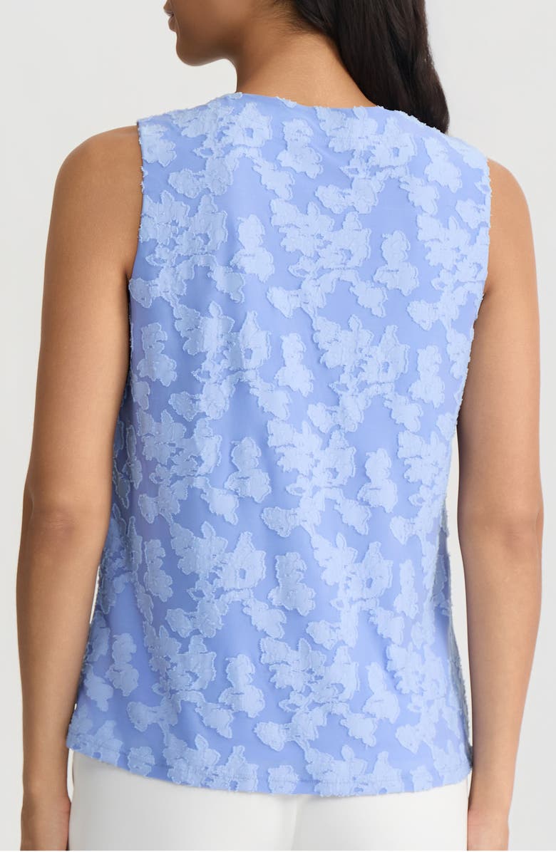KASPER Burnout Floral Sleeveless Top, Alternate, color, Paris Bleu