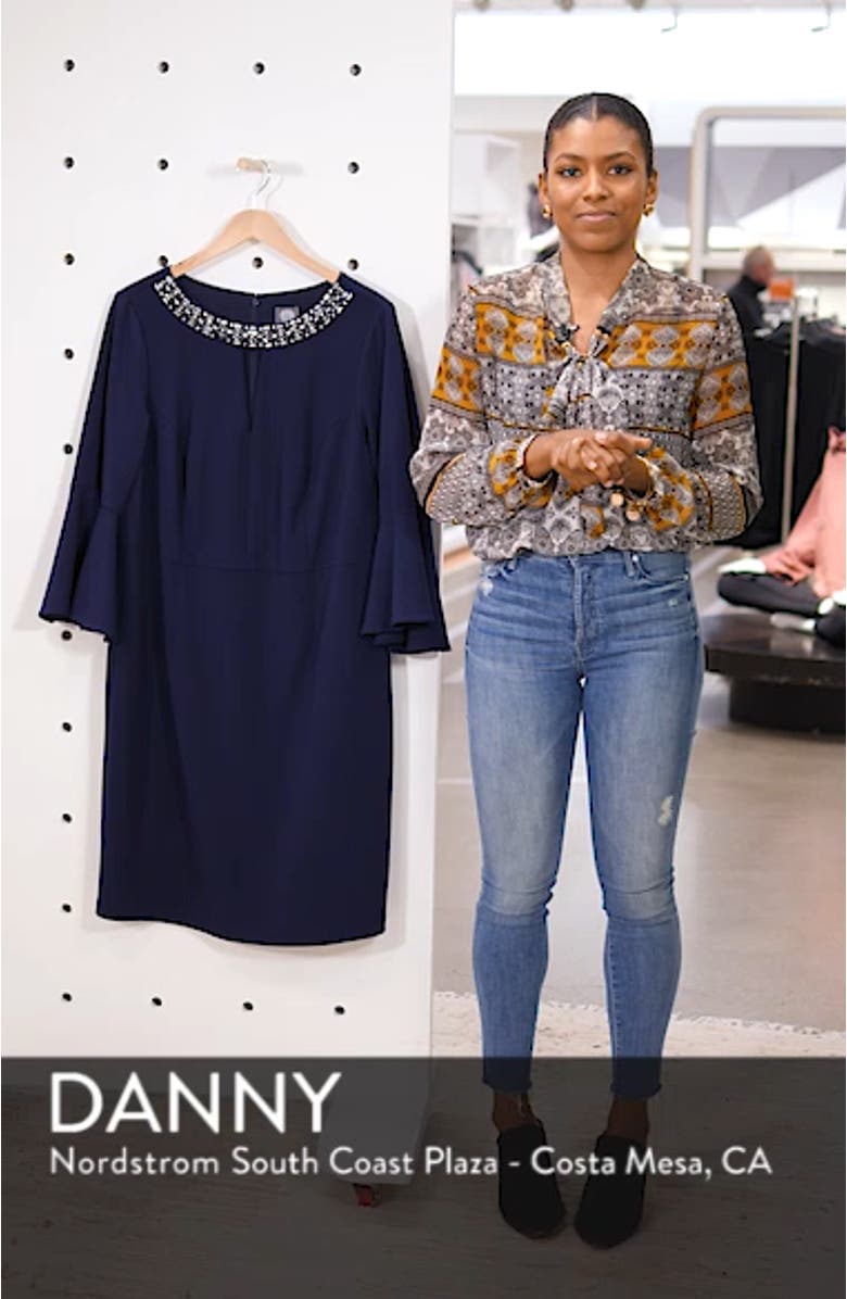 Embellished Neck Sheath Dress, sales video thumbnail