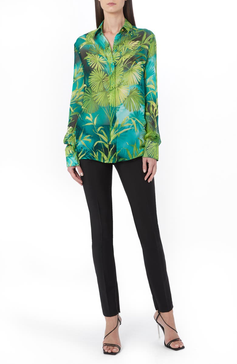 Versace Stretch Wool Straight Leg Pants, Alternate, color, 