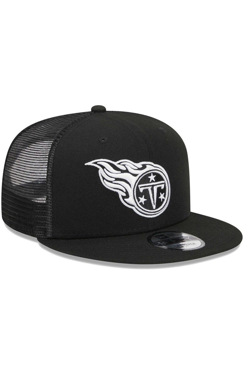 New Era Men's New Era Black Tennessee Titans  Main Trucker 9FIFTY Snapback Hat, Alternate, color, Black