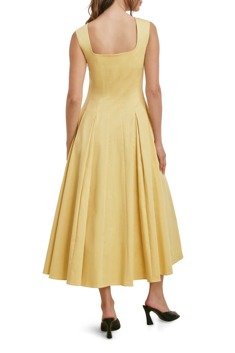 The Muse Floral Stretch Cotton Midi Dress, Alternate, color, GOLDEN