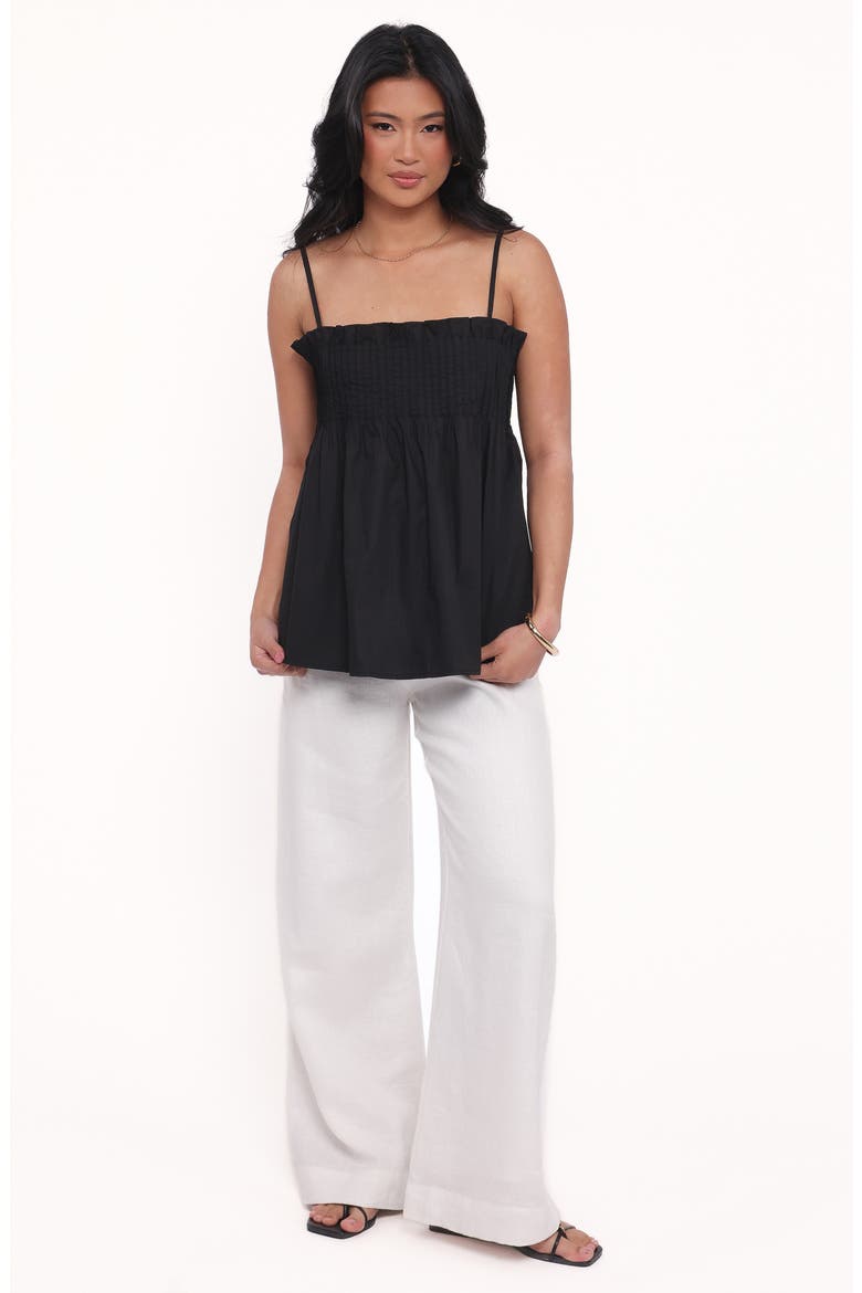 Carson Pintuck Pleat Cotton Camisole, Alternate, color, BLACK