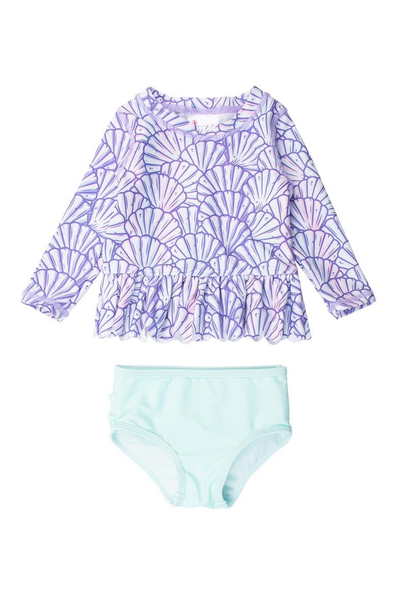Magical Mermaid Two-Piece Rashguard Swimsuit, Main, color, PURPLE