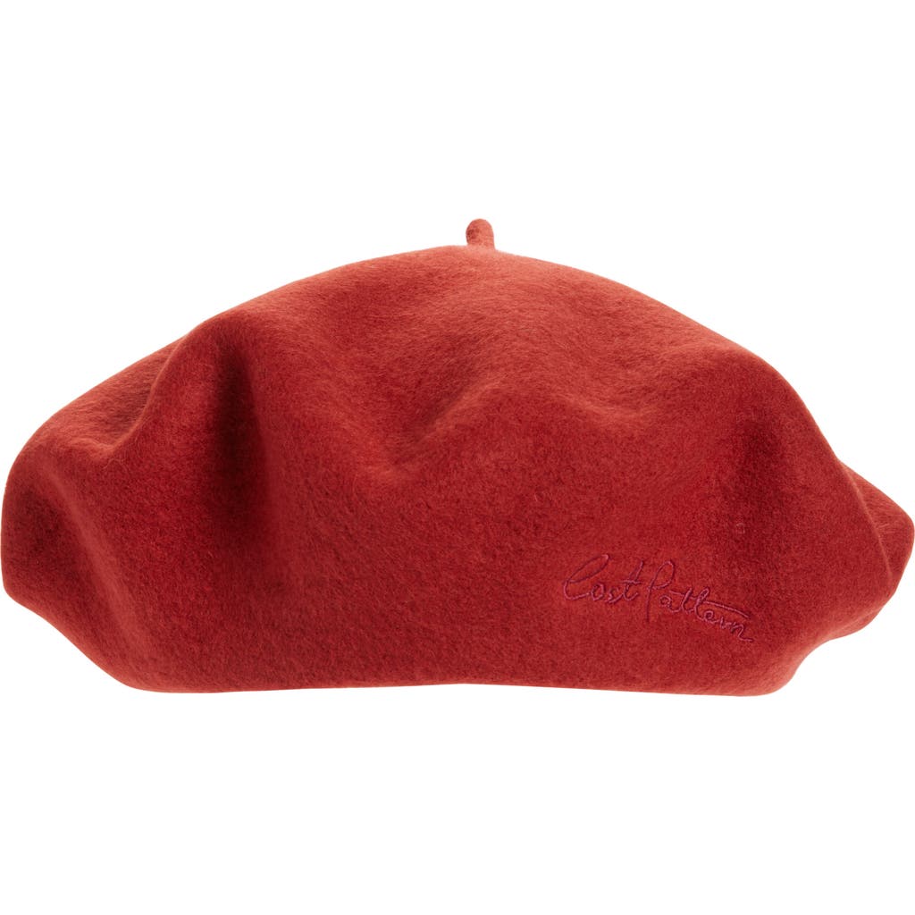 Lost Pattern Bon Chic Wool Blend Beret In Red