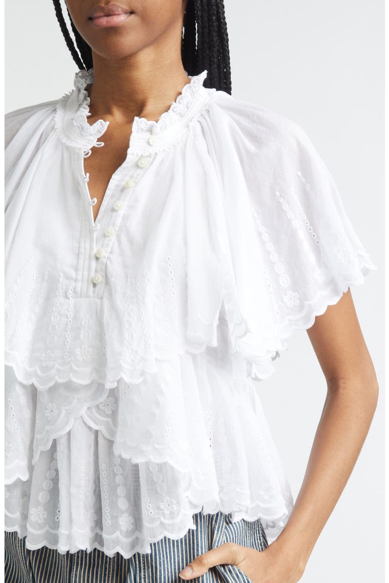 Lorna Embroidered Voile Top, Alternate, color, WHITE
