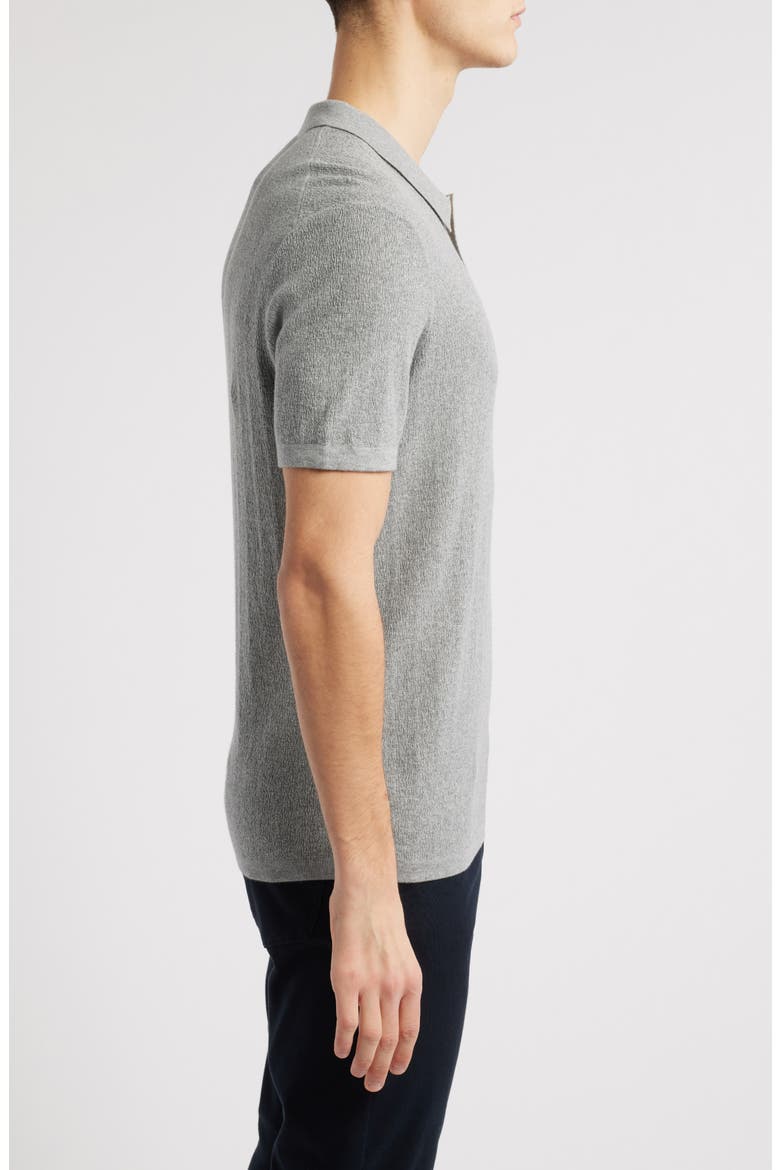 Neo Short Sleeve Polo Sweater, Alternate, color, MONUMENT GREY