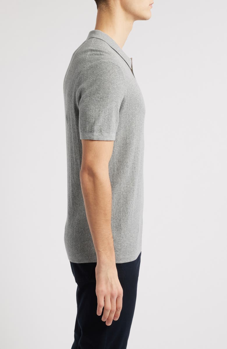 Robert Barakett Neo Short Sleeve Polo Sweater, Alternate, color, Monument Grey