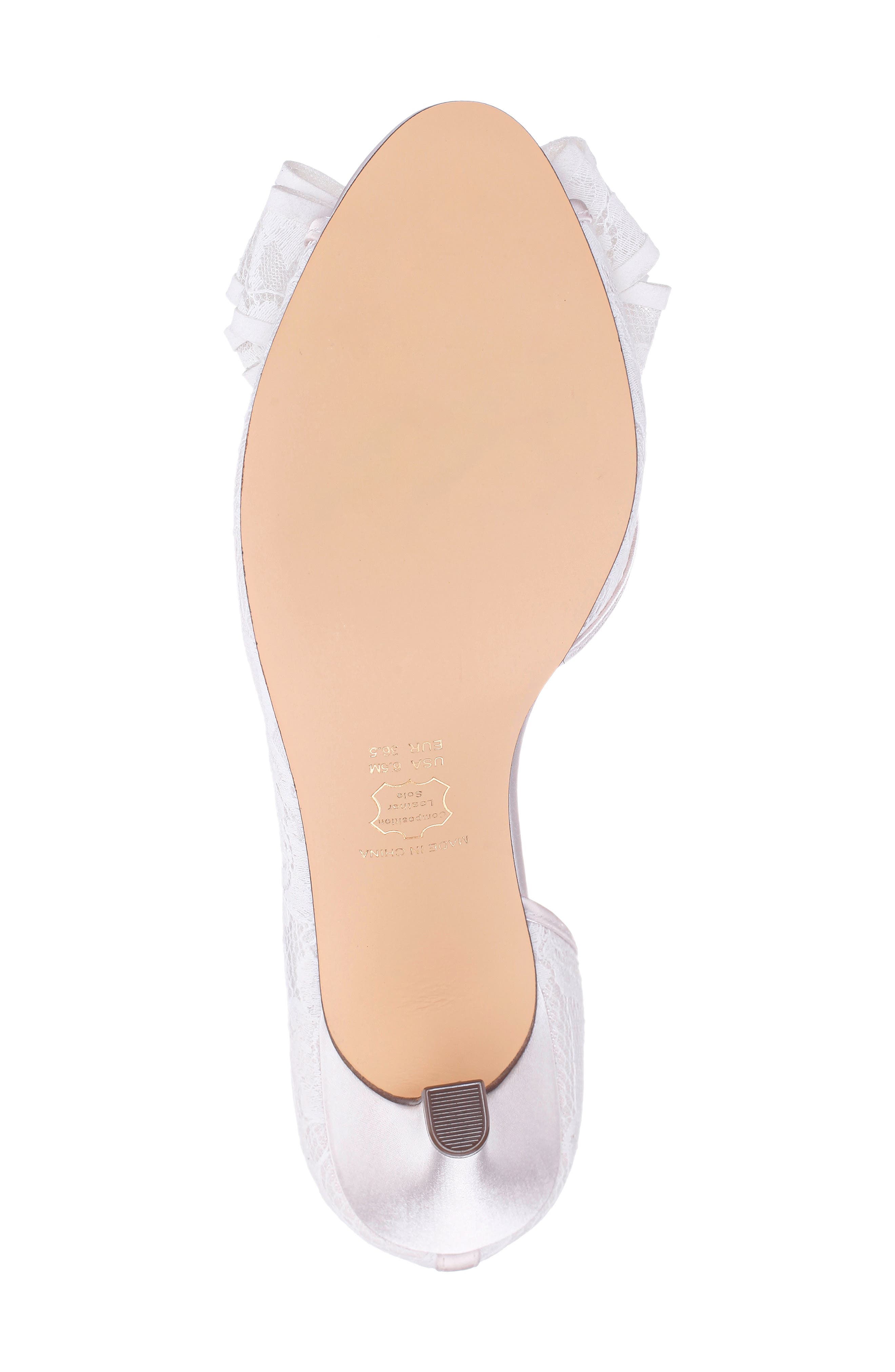 Nina Floyda Lace Bow Peep Toe Pump, Alternate, color, Ivory