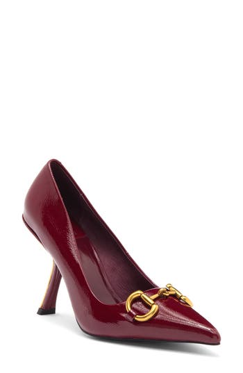 Jeffrey Campbell Estella-cb Pointed-toe Pumps In Cherry Red Crinkle Patent