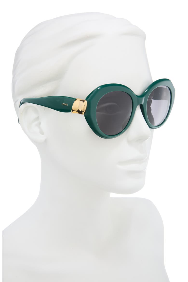Coil Geometric Sunglasses, Alternate, color, SHINY DARK GREEN / SMOKE