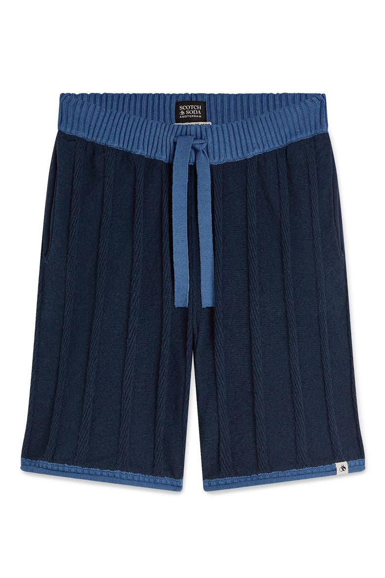 Structured Knit Shorts, Alternate, color, PAGEANT BLUE