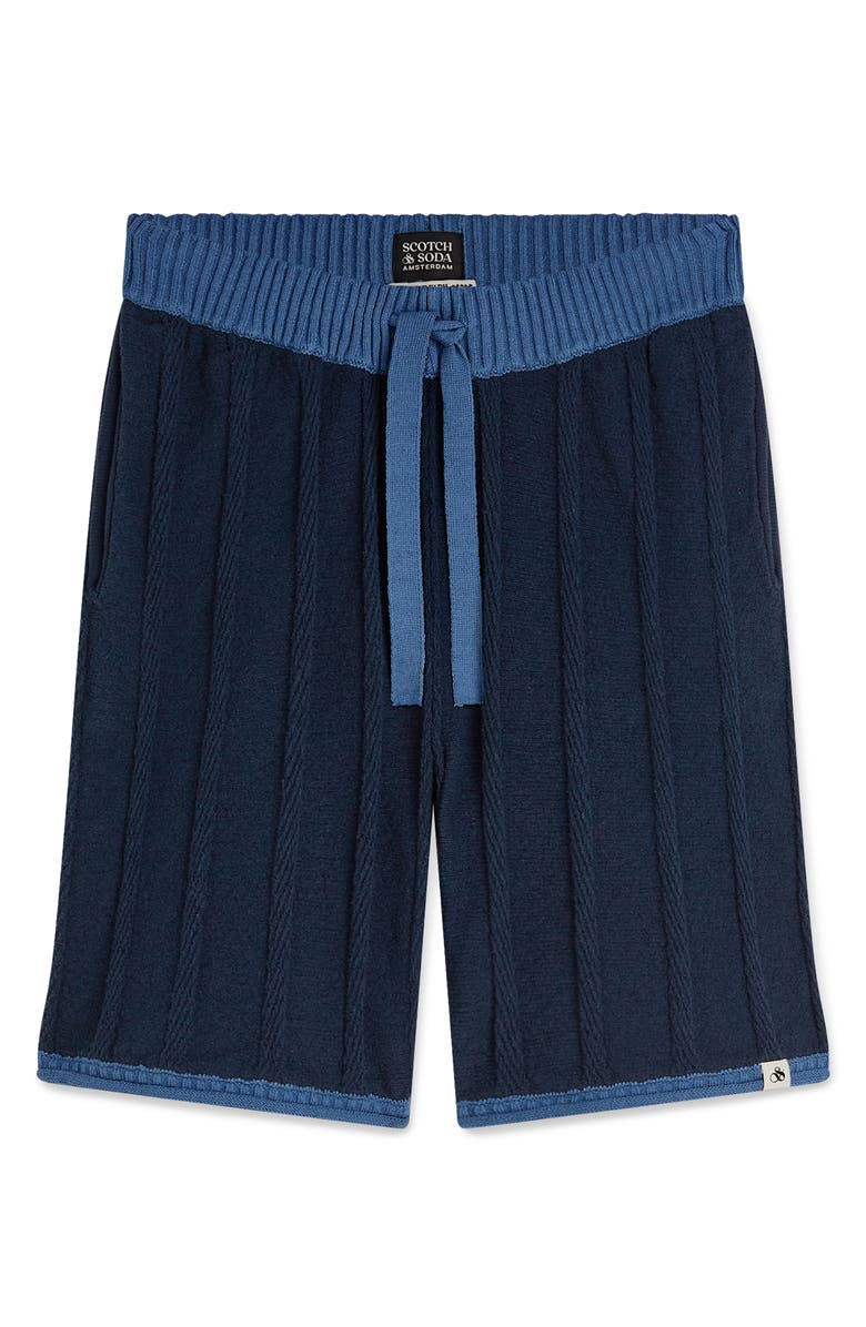 Scotch & Soda Structured Knit Shorts, Alternate, color, Pageant Blue