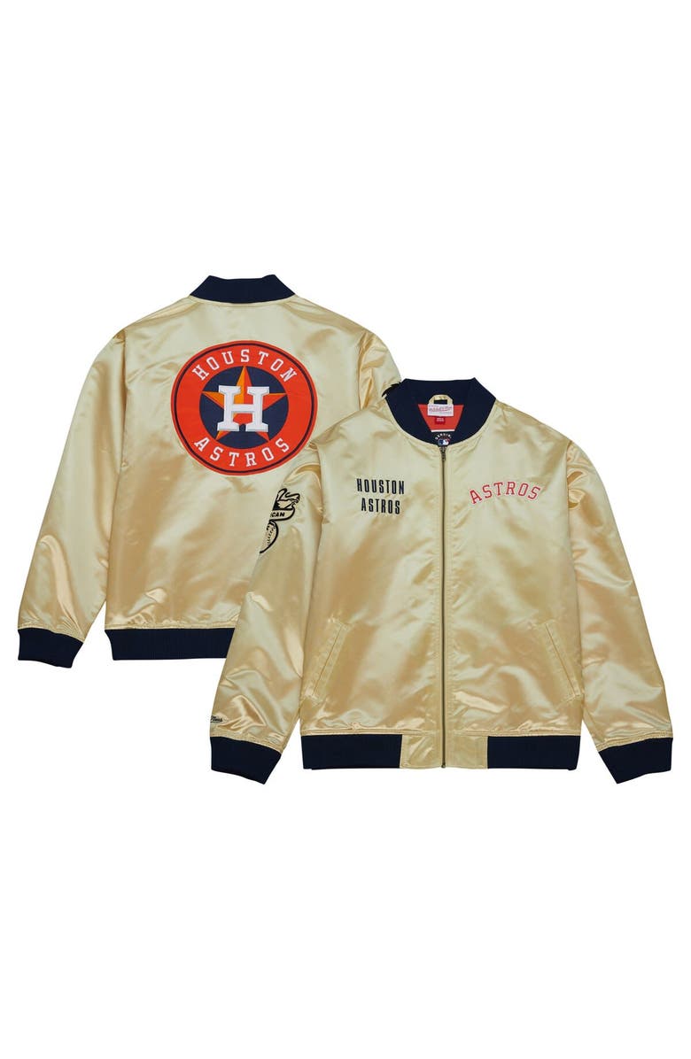 Mitchell & Ness Men's Mitchell & Ness Gold Houston Astros OG 2.0 Lightweight Satin Full-Zip Jacket, Alternate, color, Gold