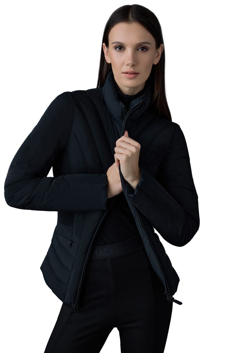 Mackage Alma Smocked Panel Down Jacket, Alternate, color, 