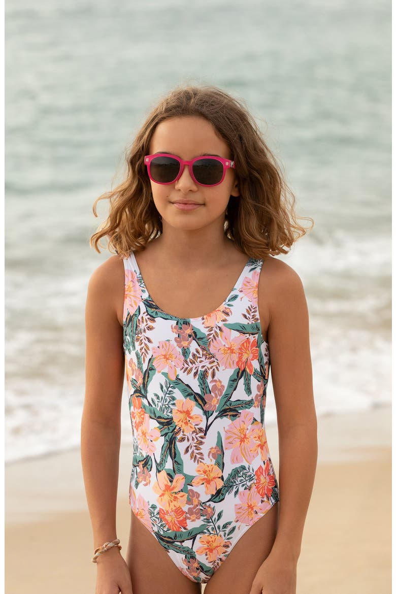 Kids' One-Piece Swimsuit, Alternate, color, BRIGHT WHITE MAHE RG S