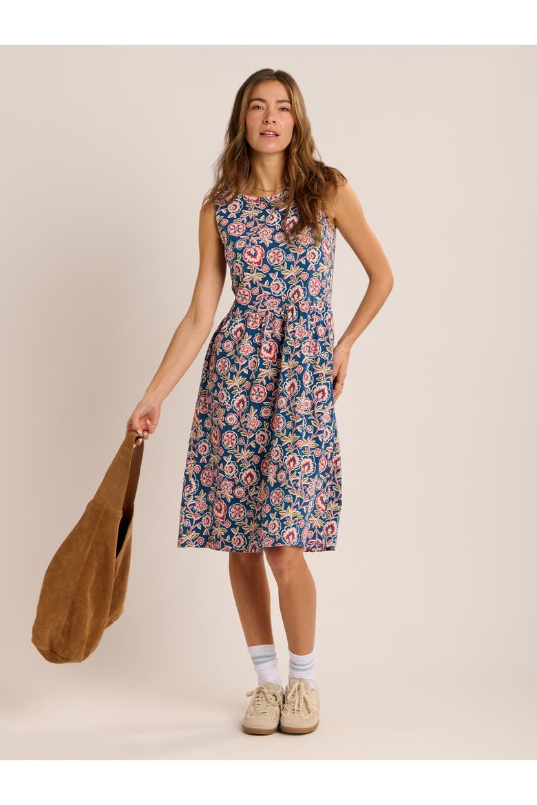 Mary Bloom Fit-and-Flare  Dress, Main, color, Blue