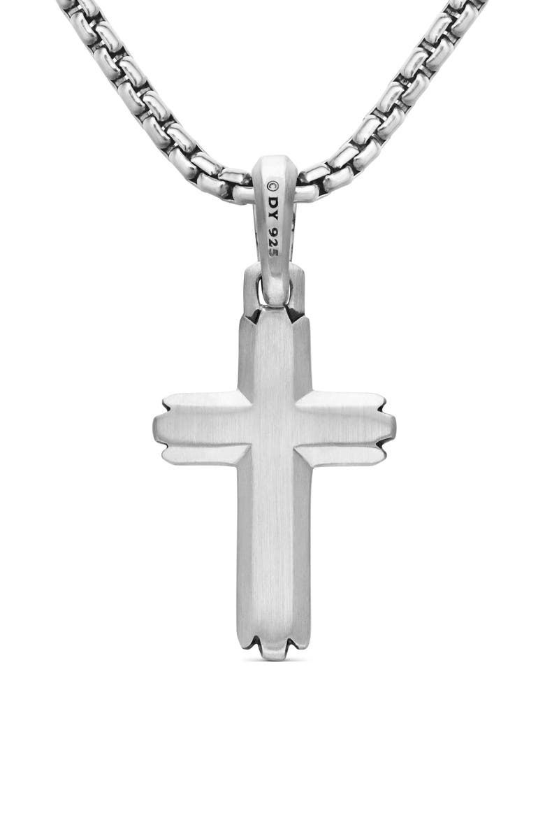 Deco Cross Enhancer Pendant, Alternate, color, SILVER