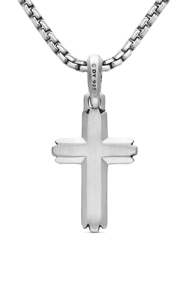 David Yurman Deco Cross Enhancer Pendant, Alternate, color, Silver
