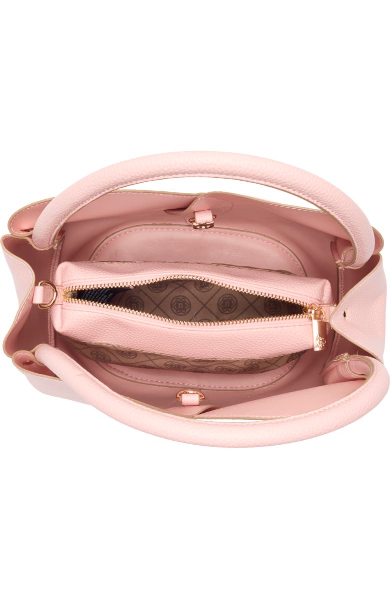 Nanette Lepore Tulip Satchel with Hibiscus Hair Tie, Alternate, color, Peachy Pink