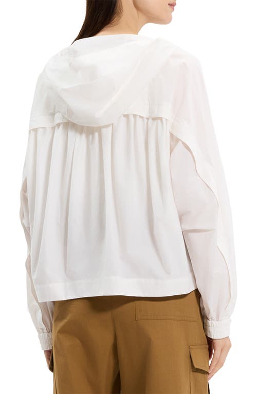 Theory Gathered Hooded Jacket In White
