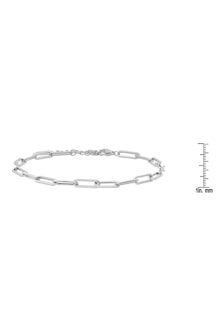Paper Clip Chain Bracelet, Alternate, color, METALLIC