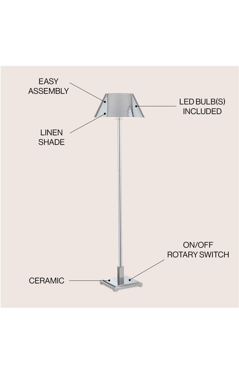 JONATHAN Y Roxy 60" Metal LED Floor Lamp, Alternate, color, Chrome