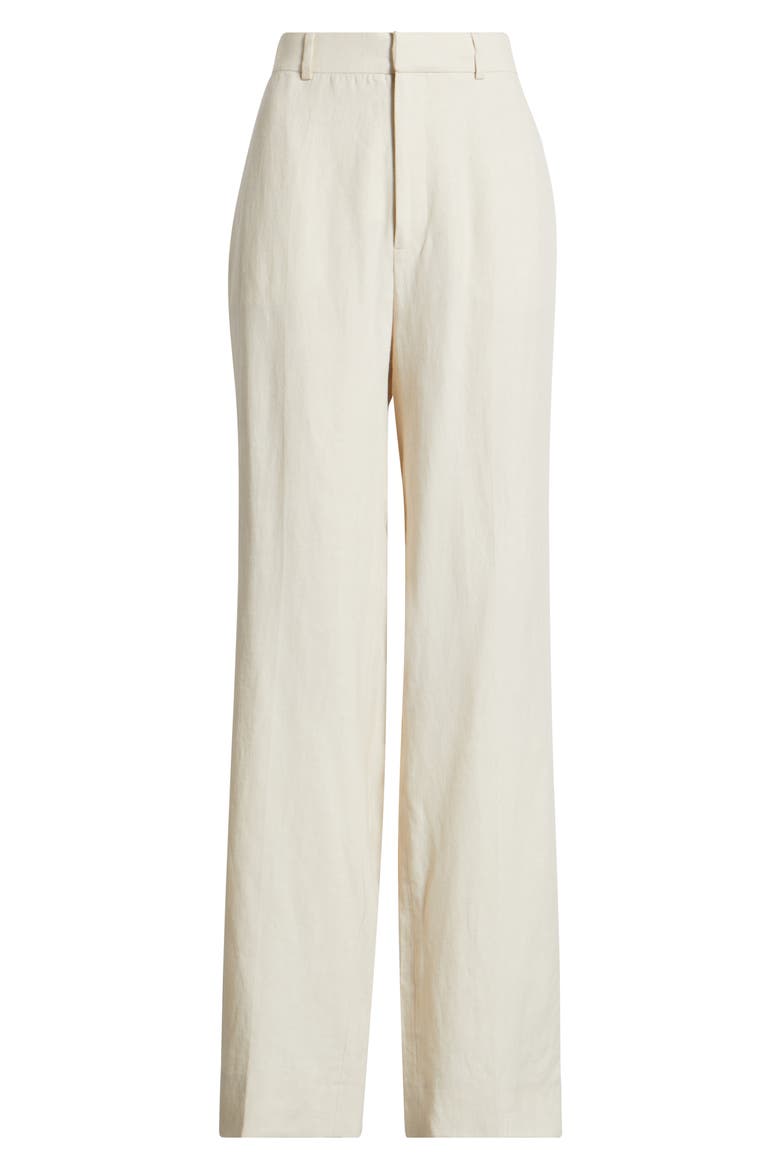 The Linen Blend Straight Leg Pants, Alternate, color, WHITE